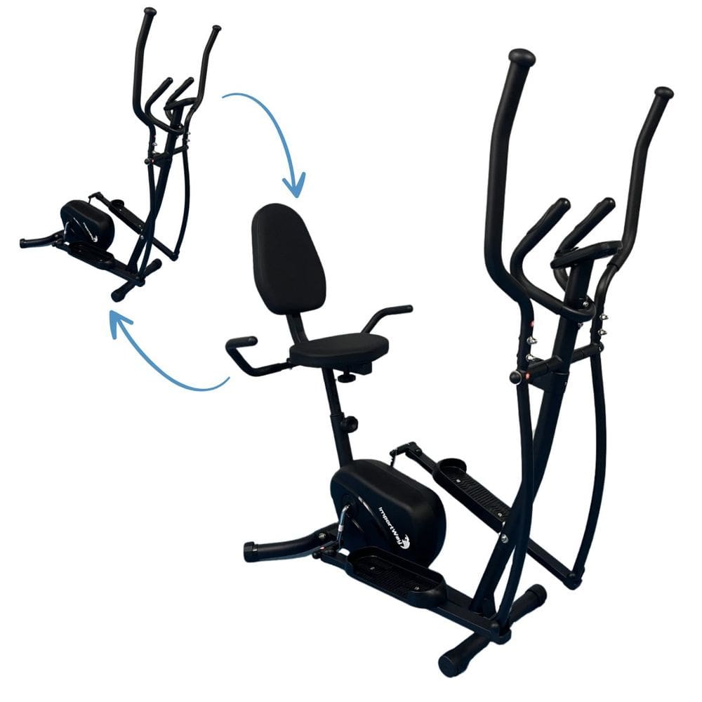 Bicicleta Ergométrica Horizontal e Elíptico 2 em 1 Air Bike Residencial Importway Iwf019