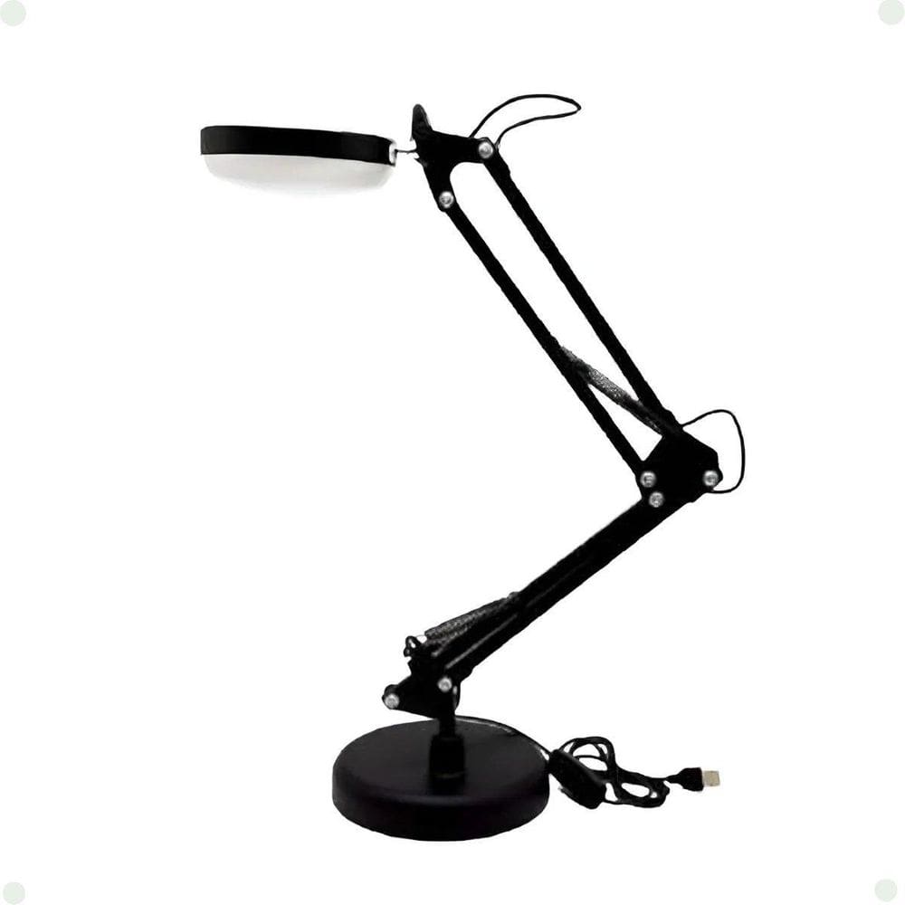 Luminária De Mesa Articulada Led Fwb Carregamento Via Usb