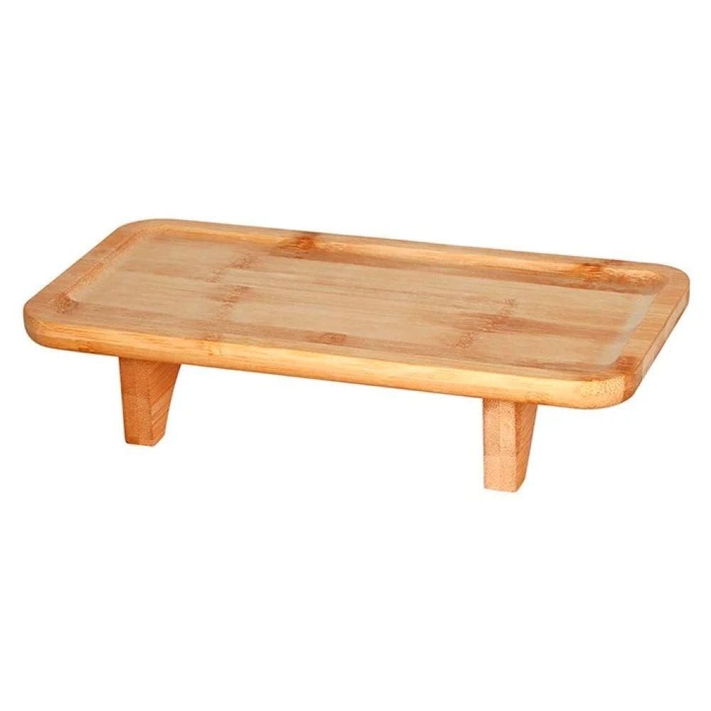 Bandeja Alta Retangular de Bambu com Pé ZGN0201 - Art House