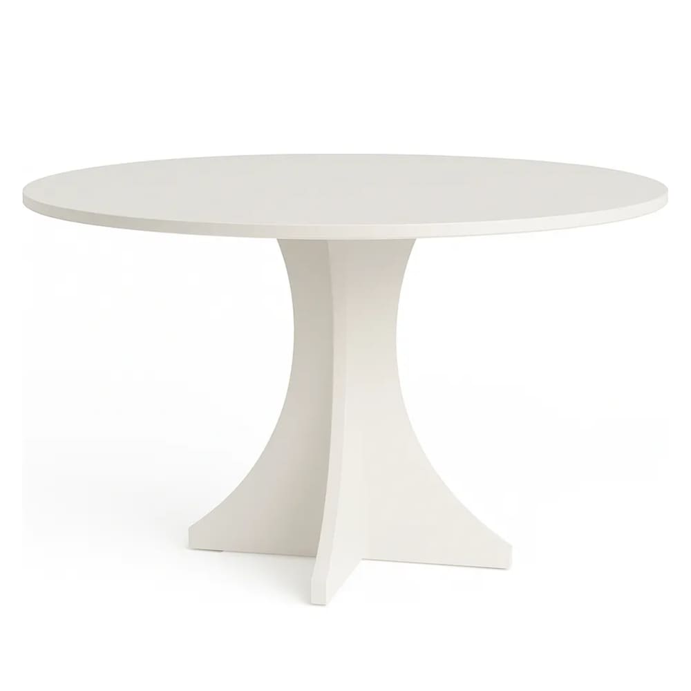 Mesa Redonda Elisa Base X Design Sofisticado Branco