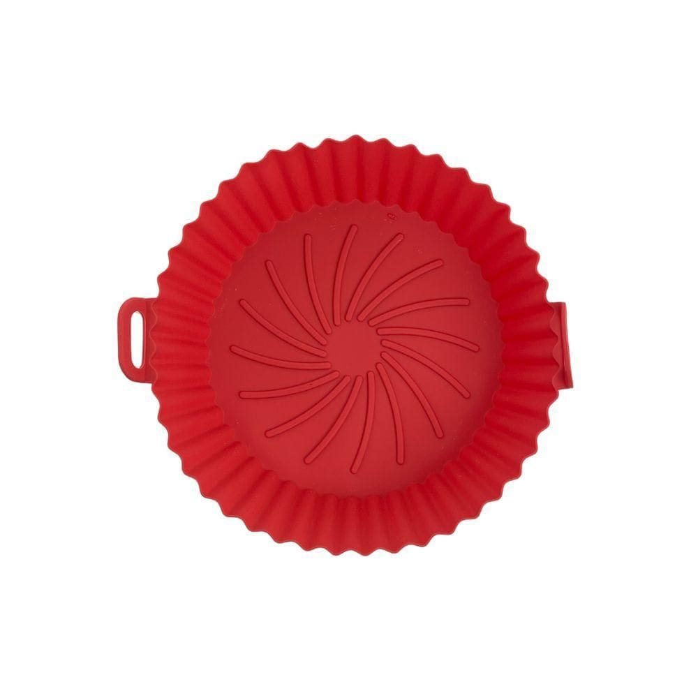 Forma De Silicone Flexível Lavável Para Air Fryer Vermelha