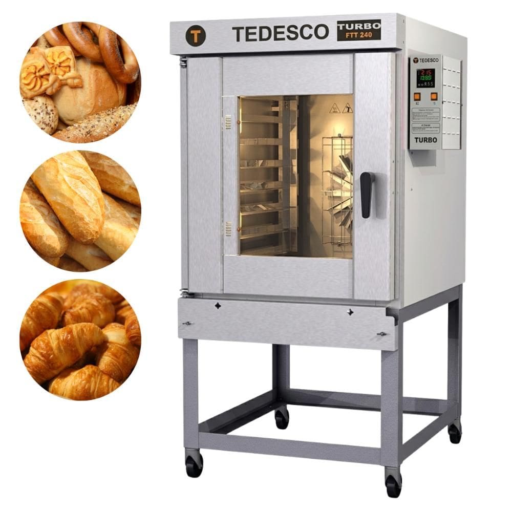 Forno Turbo de Padaria 602 Litros Com Vapor Para 8 Assadeiras Elétrico FTT240E Tedesco