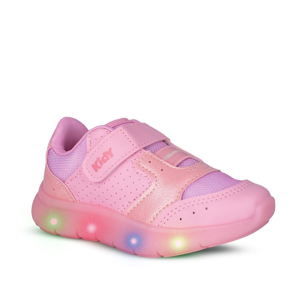 Tênis Infantil Menina Kidy Flex Light Rosa com Pisca Pisca Diversão e Conforto