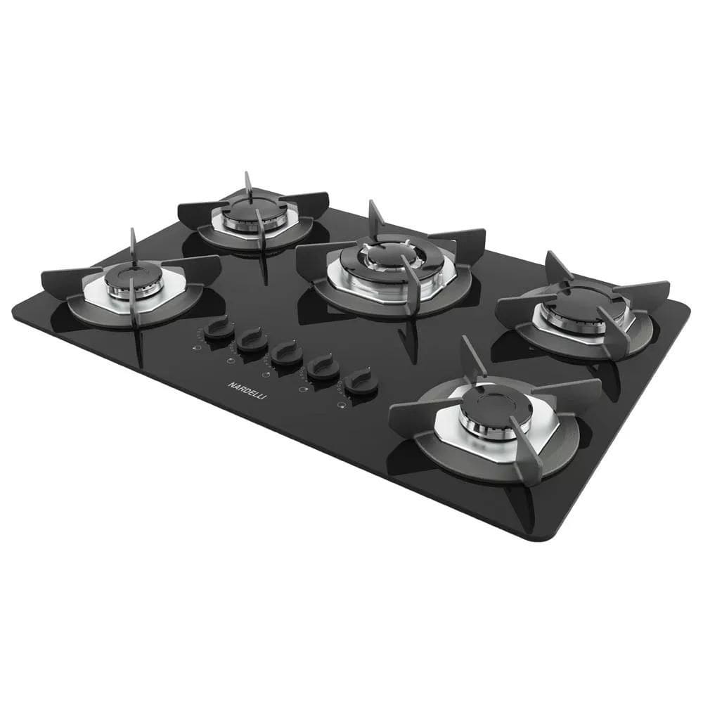 Cooktop a Gás 5 Bocas Nardelli Safe Ferro Fundido Tripla Chama Bivolt