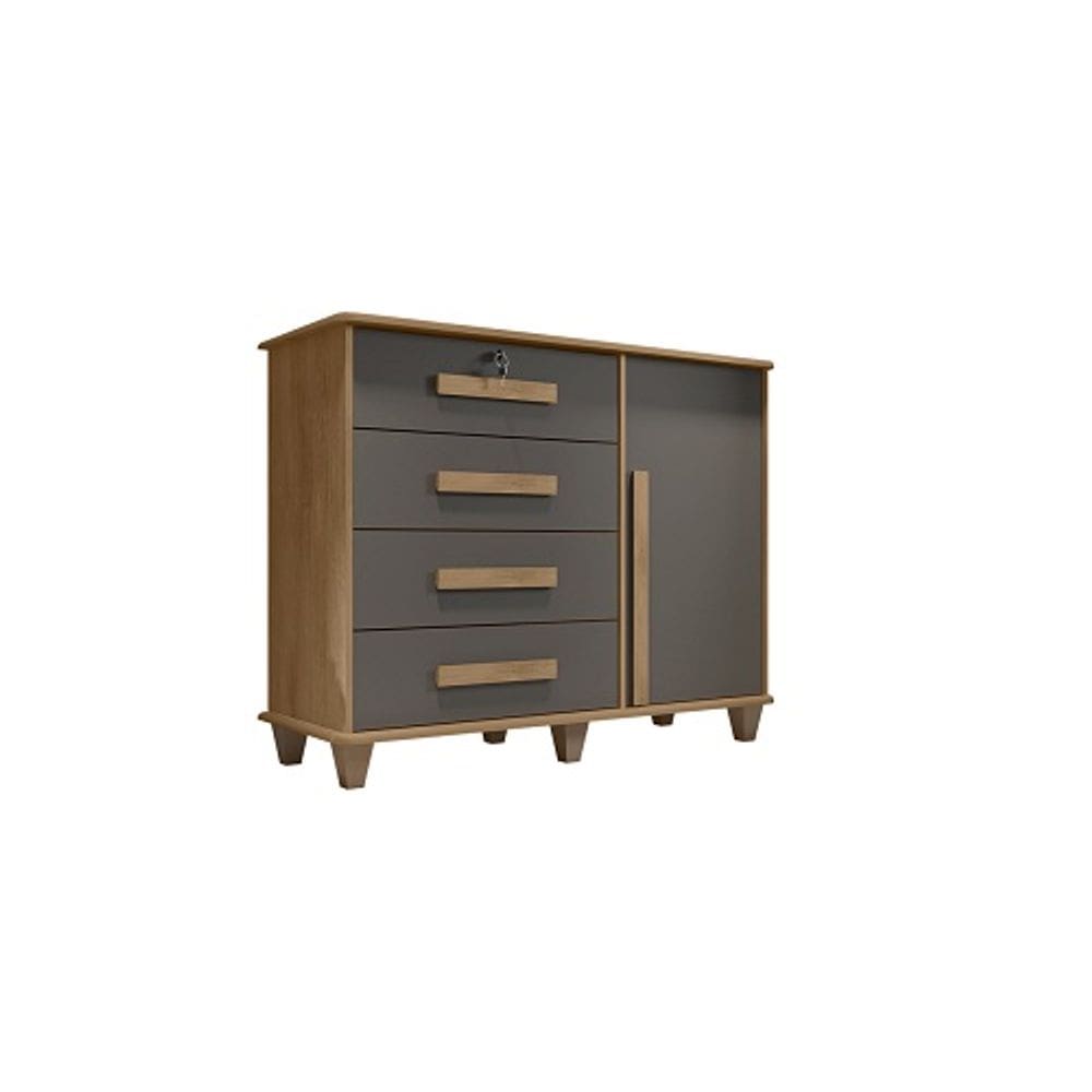 Cômoda Sapateira Grécia Cinamomo/Grafite - RV Móveis