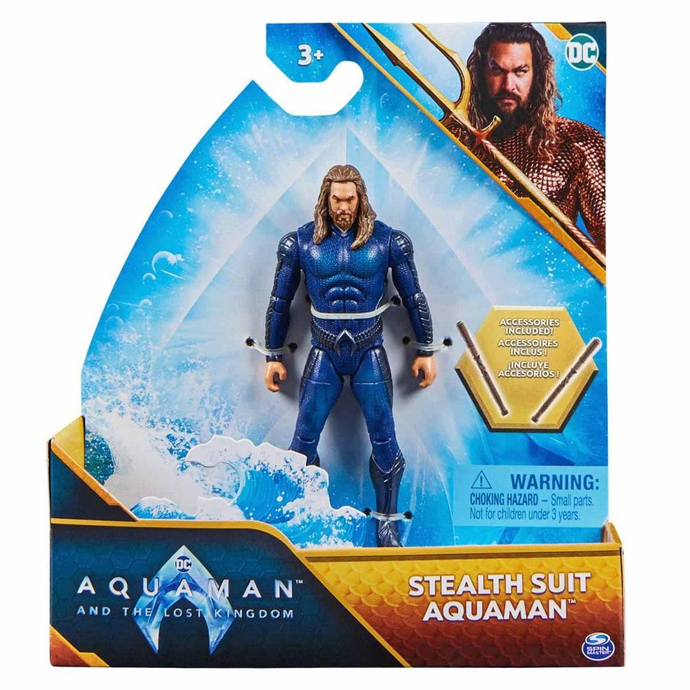 MP - Boneco Aquaman Traje Furtivo 10Cm Com Ac