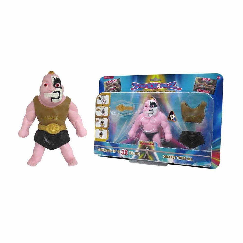 Stretchapalz - Boneco De 14Cm Bam Bam Preto - Luta Mundial