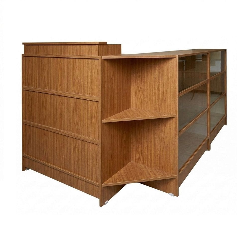 Balcão Caixa E Vitr. 100% Mdf Amadeirado - Suprema Móveis