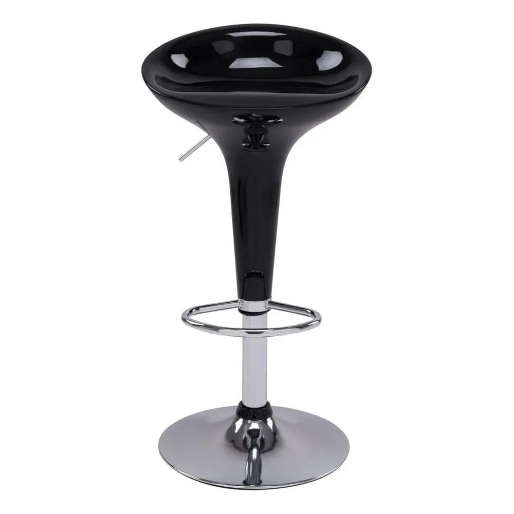 Banqueta Bar Conic Preta Base Aco Regulagem 57-79cm Preta