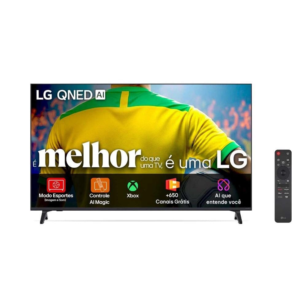 Smart TV 4K 75” LG QNED73 Portal de Games Processador AI a7 Ger8 4K Super Upscaling