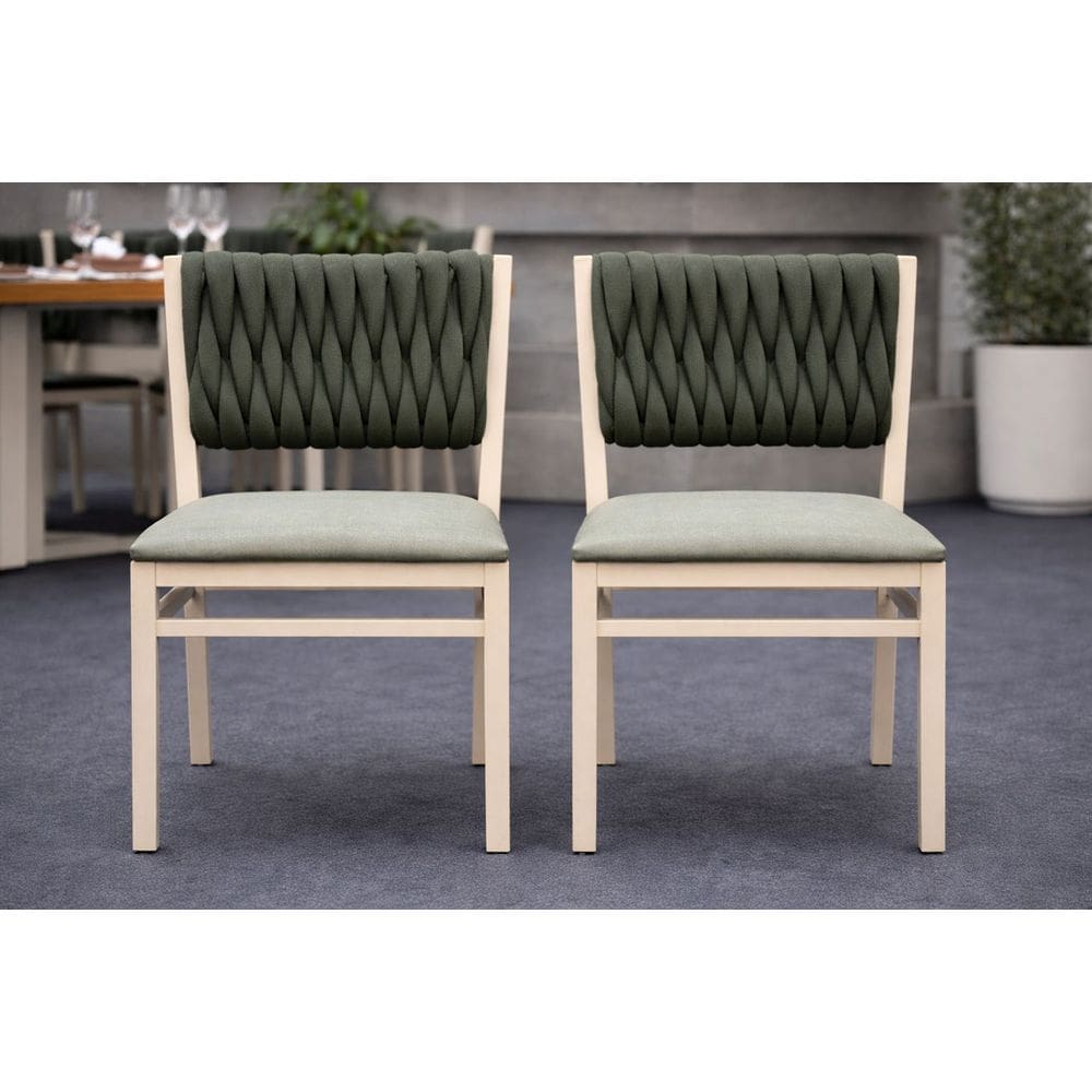 Kit 2 cadeiras área externa corda náutica verde Milon Solare