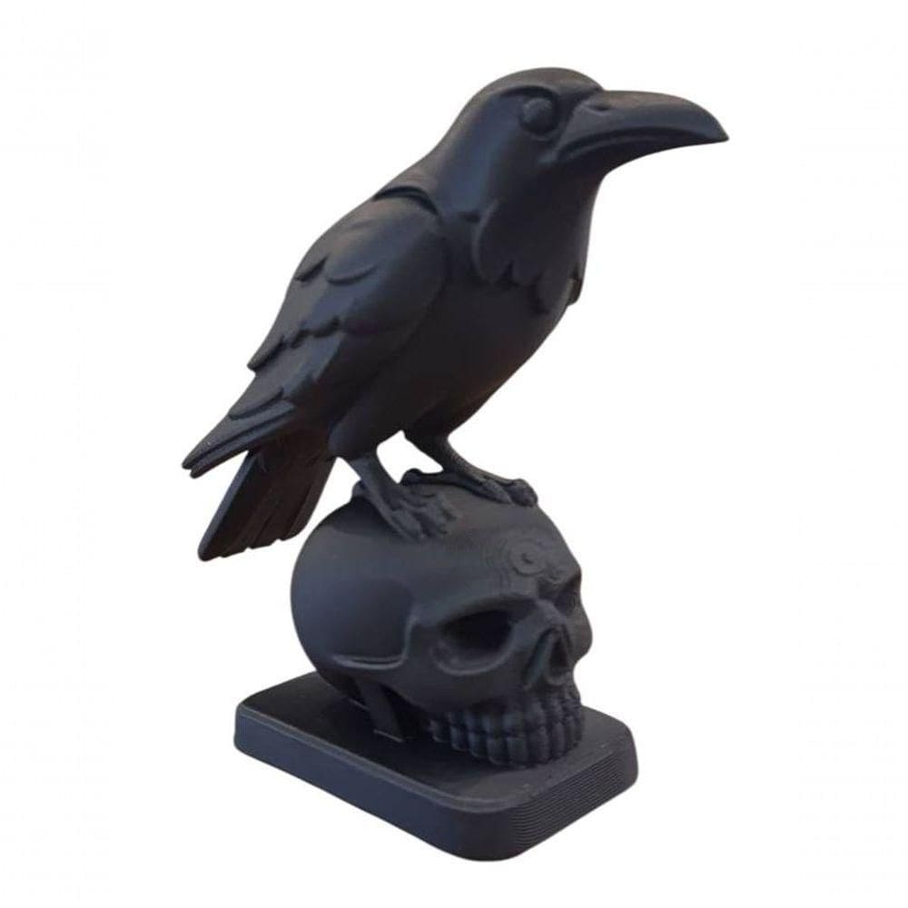 Kit 02 Estatuas Corvo Na Caveira - Decoração Ocultismo Em Impressão 3d