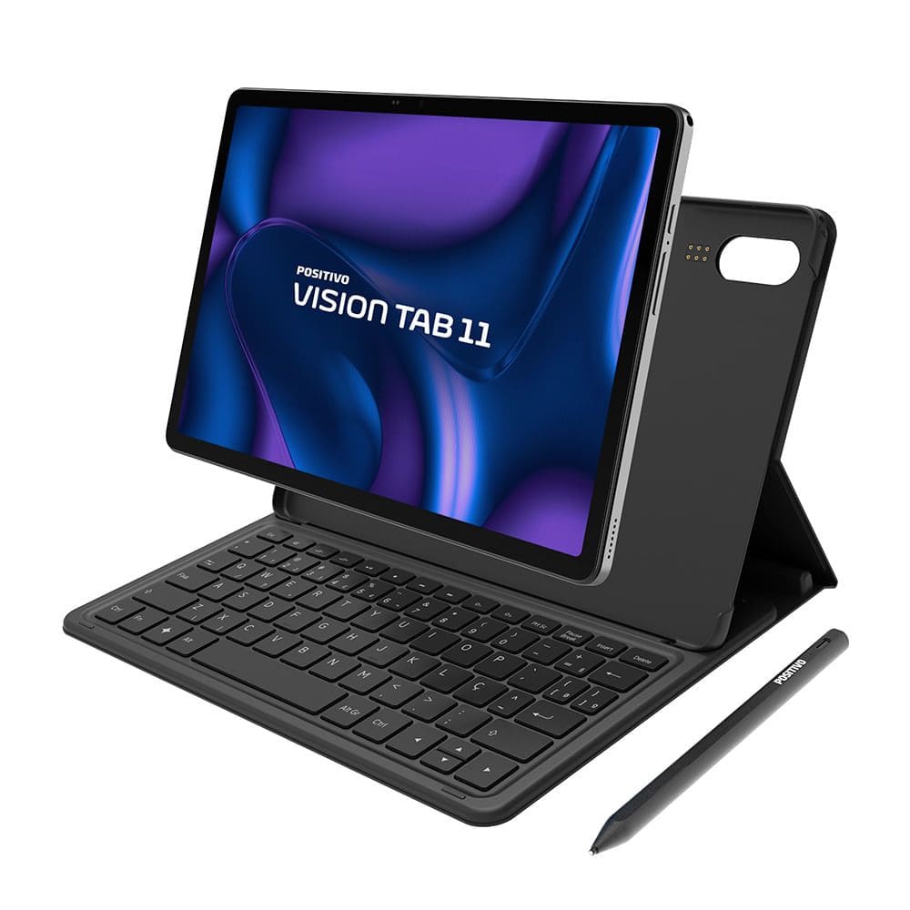 Tablet Positivo Vision TAB 11 com Capa Teclado e Caneta 4GB RAM 128GB 4G 11” Full HD Octa-Core - Preto