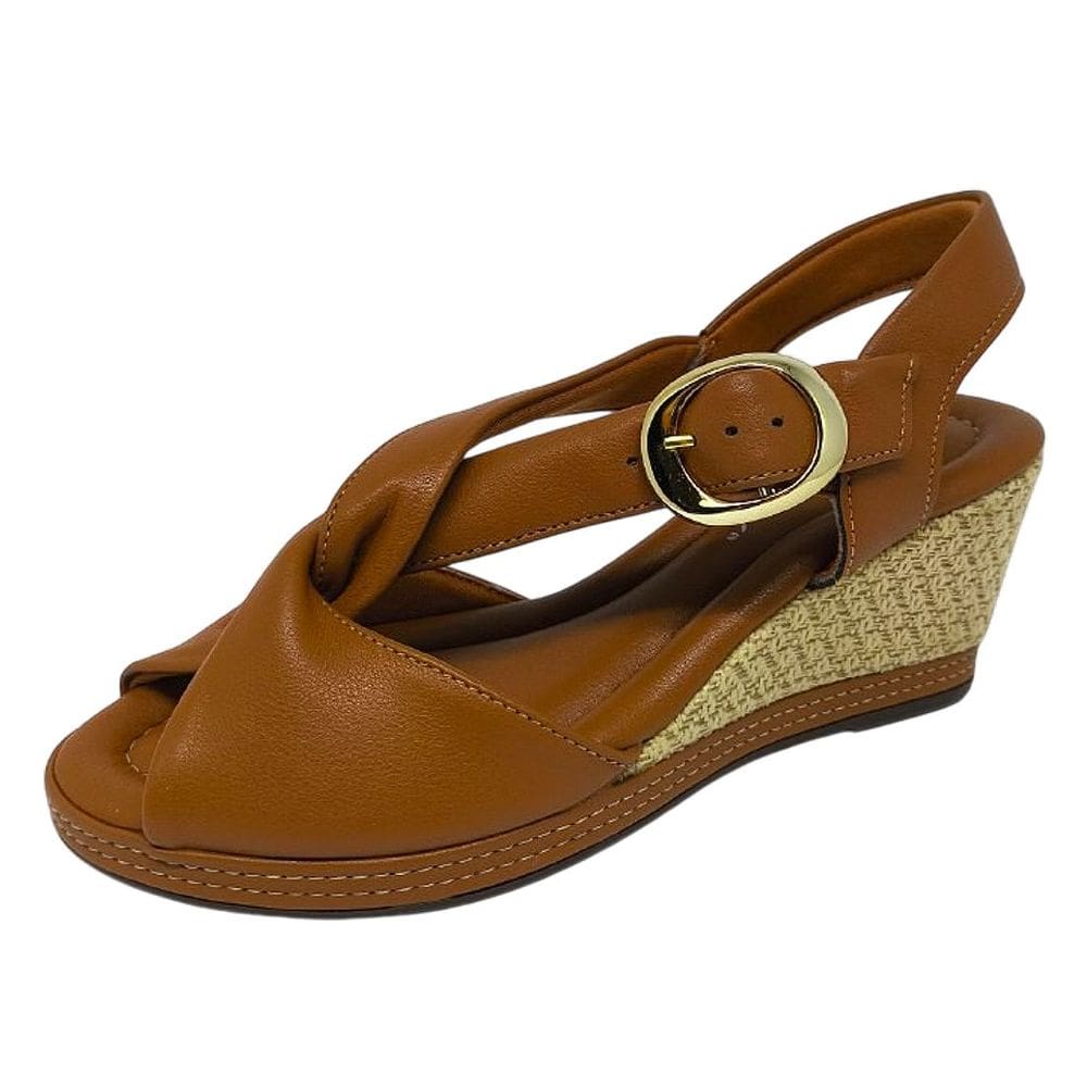 Sandália Feminina Confortavel Leve Anabela Baixa Piccadilly