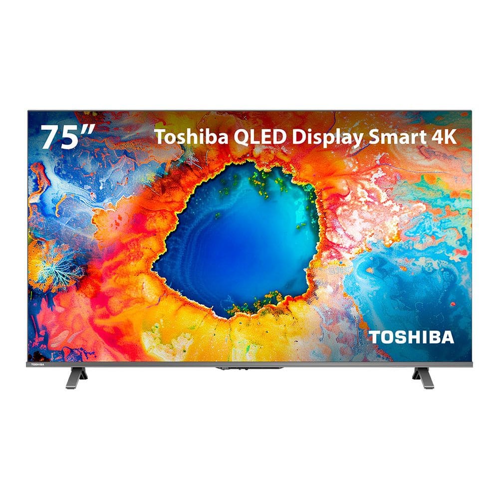 Smart TV QLED 75 4K Toshiba 75C450NS Google TV 4 HDMI 2 USB Wi-Fi - TB037M