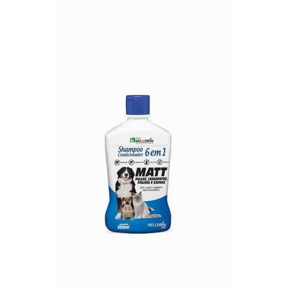 Shampoo Para Cães E Gatos Matt Pulgas 6 Em 1 Kelldrin Fragrância Tutti Frutti