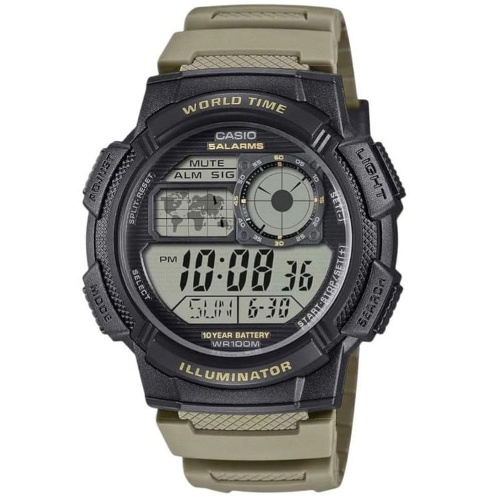 Relógio CASIO masculino digital world time AE-1000W-5AVDF