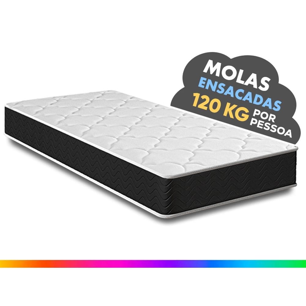 Colchão Solteiro Molas Ensacadas Pergola Europillow 78x188x23cm