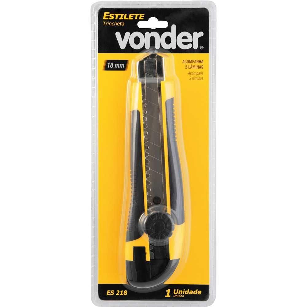 Estilete Largo Profissional Lâmina de 18mm Es218 - Vonder 3599018002