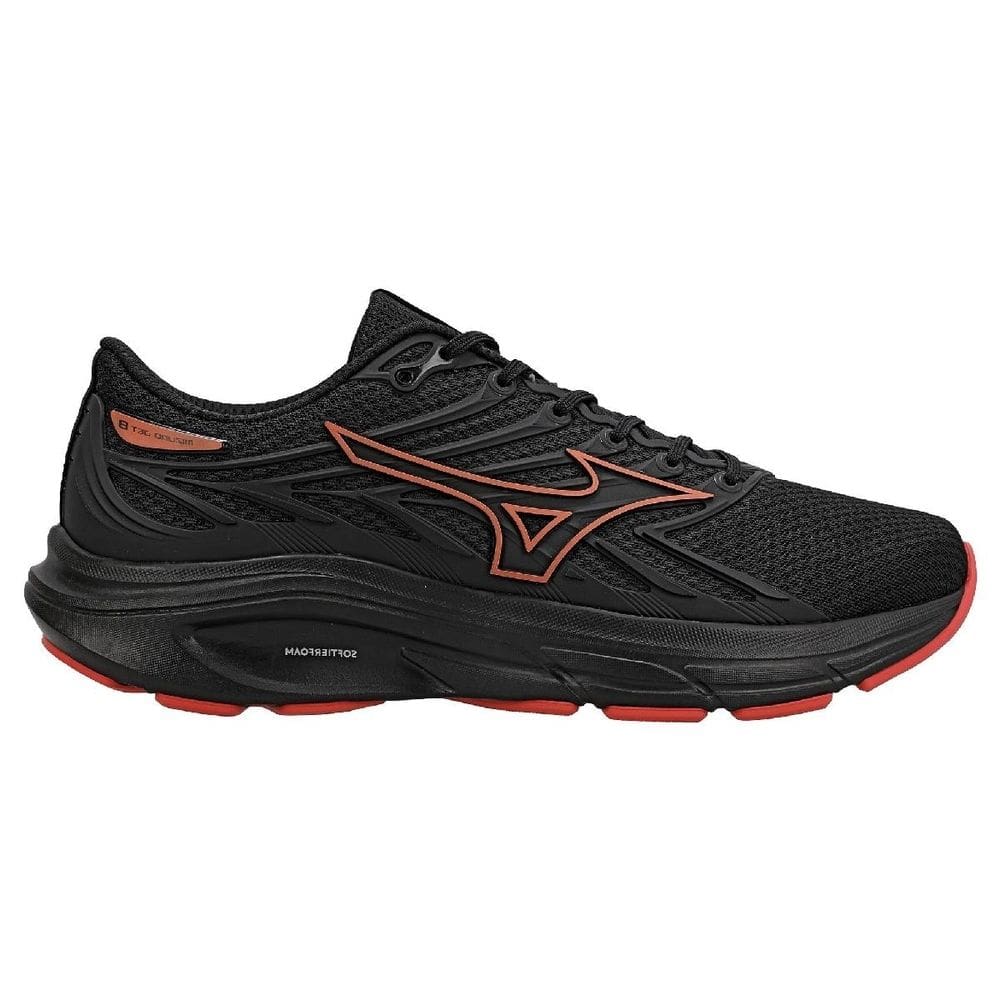 Tênis Mizuno Jet 8 - Masculino Preto-Vermelho