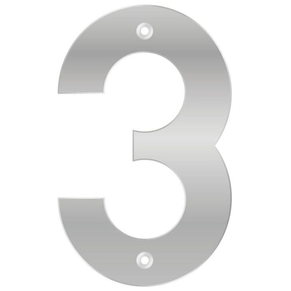Número para Casa Bemfixa, Três, Prata