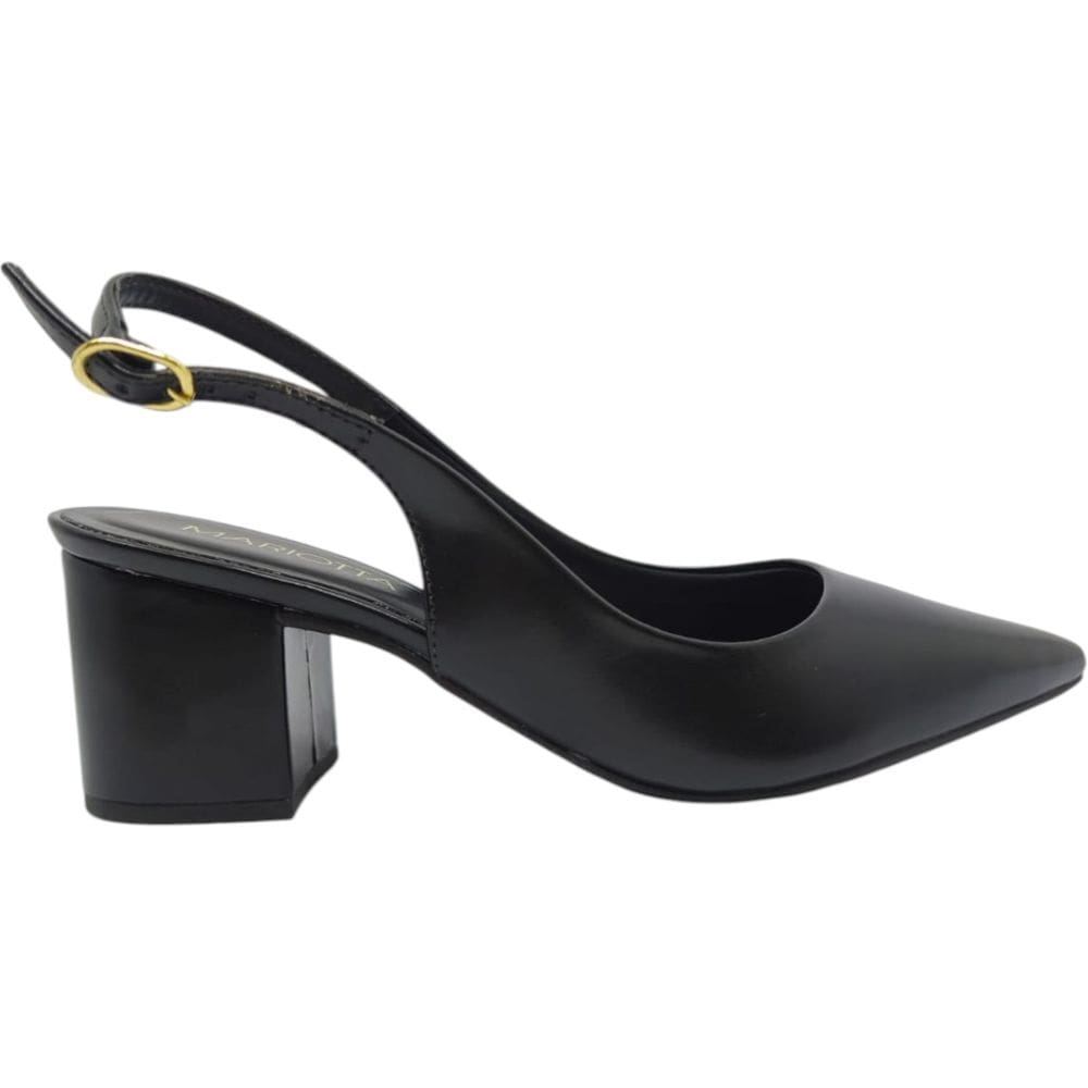 Sapato Feminino Scarpin Casual Social Dia a Dia Passeio Trabalho Bico Fino Salto Grosso Médio Conforto Mariotta 20663-01