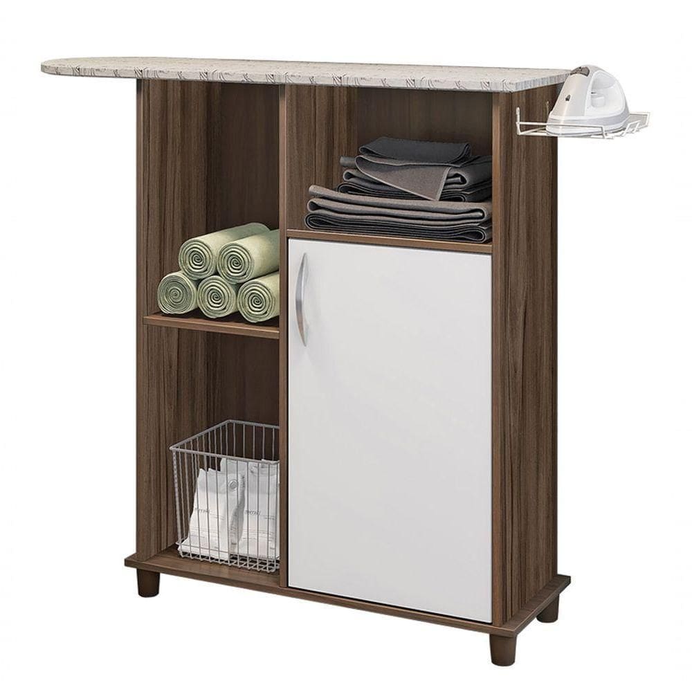 Tábua de Passar Florence MDP com Tecido Térmico com Suporte Aramado Branco