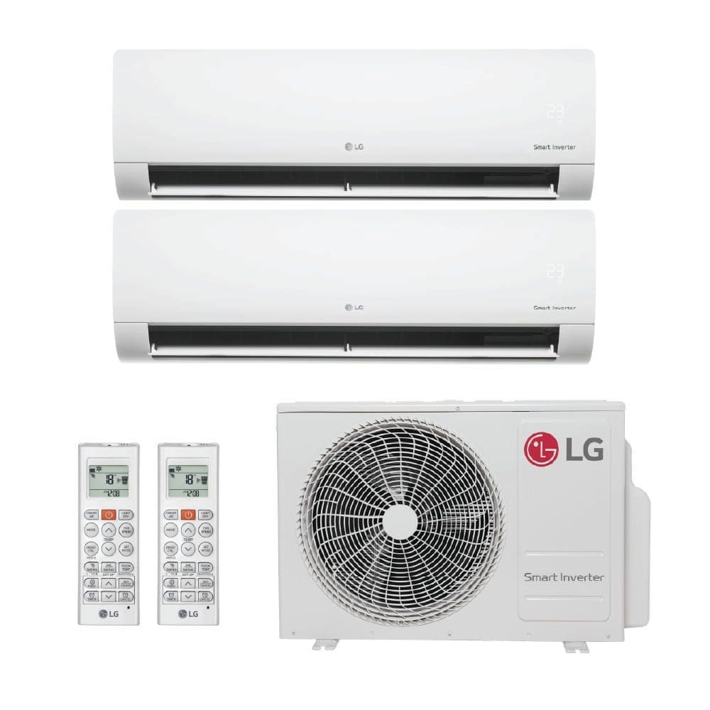 Ar Condicionado Bi Split Inverter LG 21.000 Btus (Hi Wall 12.000 + Hi Wall 12.000) Quente e Frio 220v R-32
