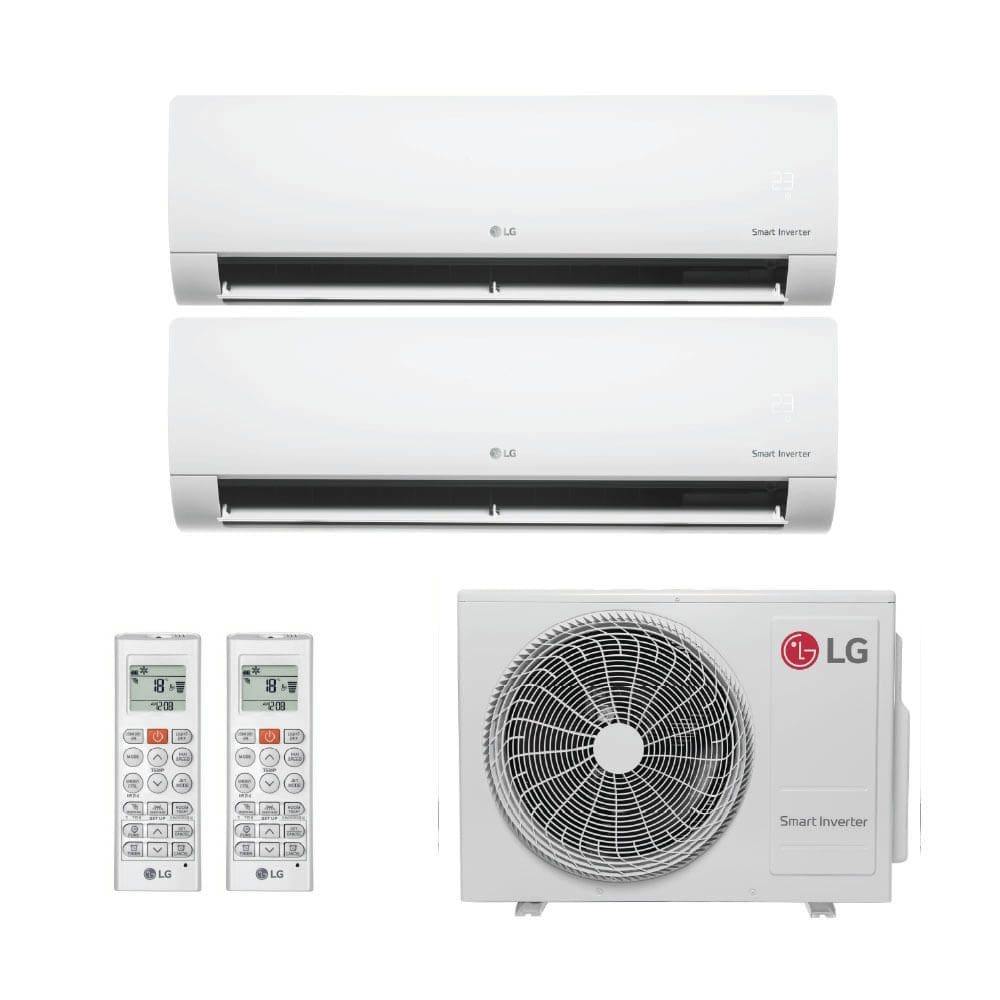 Ar Condicionado Bi Split Inverter LG 24.000 Btus (Hi Wall 12.000 + Hi Wall 18.000) Quente e Frio 220v R-32