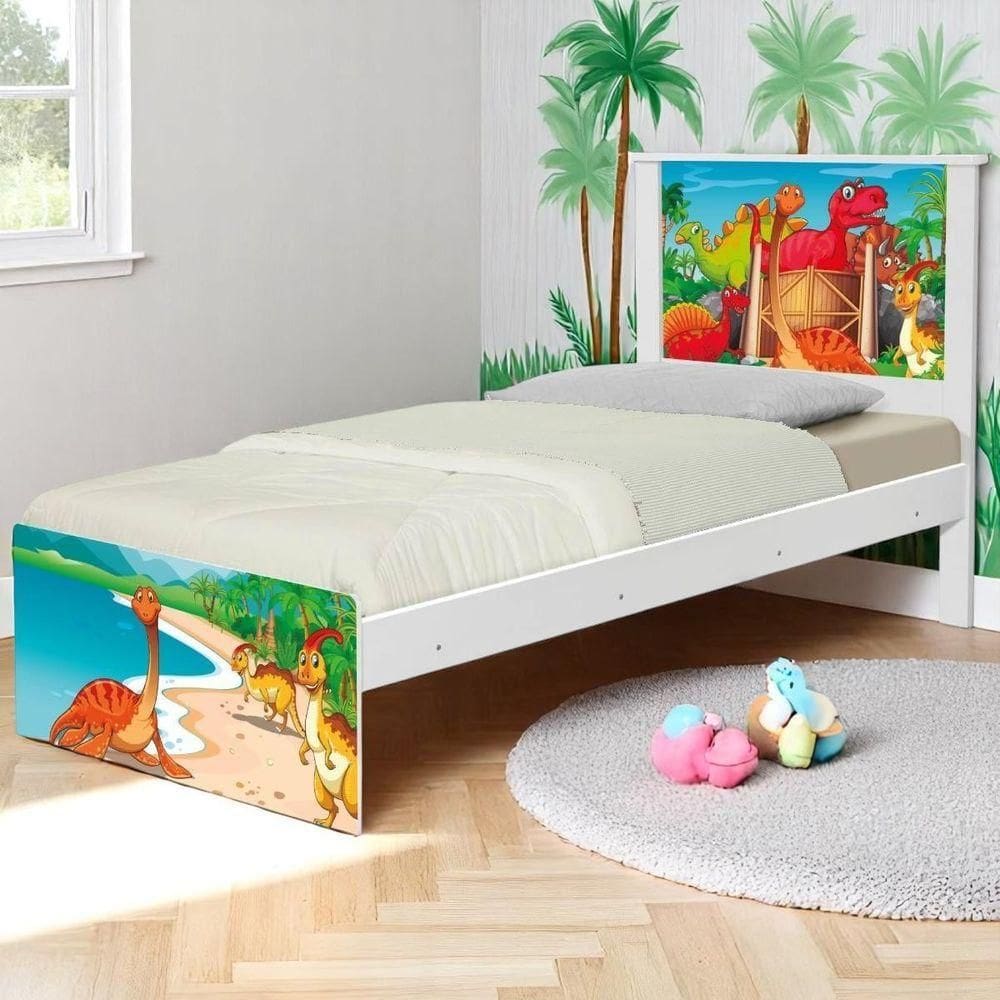 Cama Infantil Solteiro 195cm X 96cm Kmteb Aventura Dino