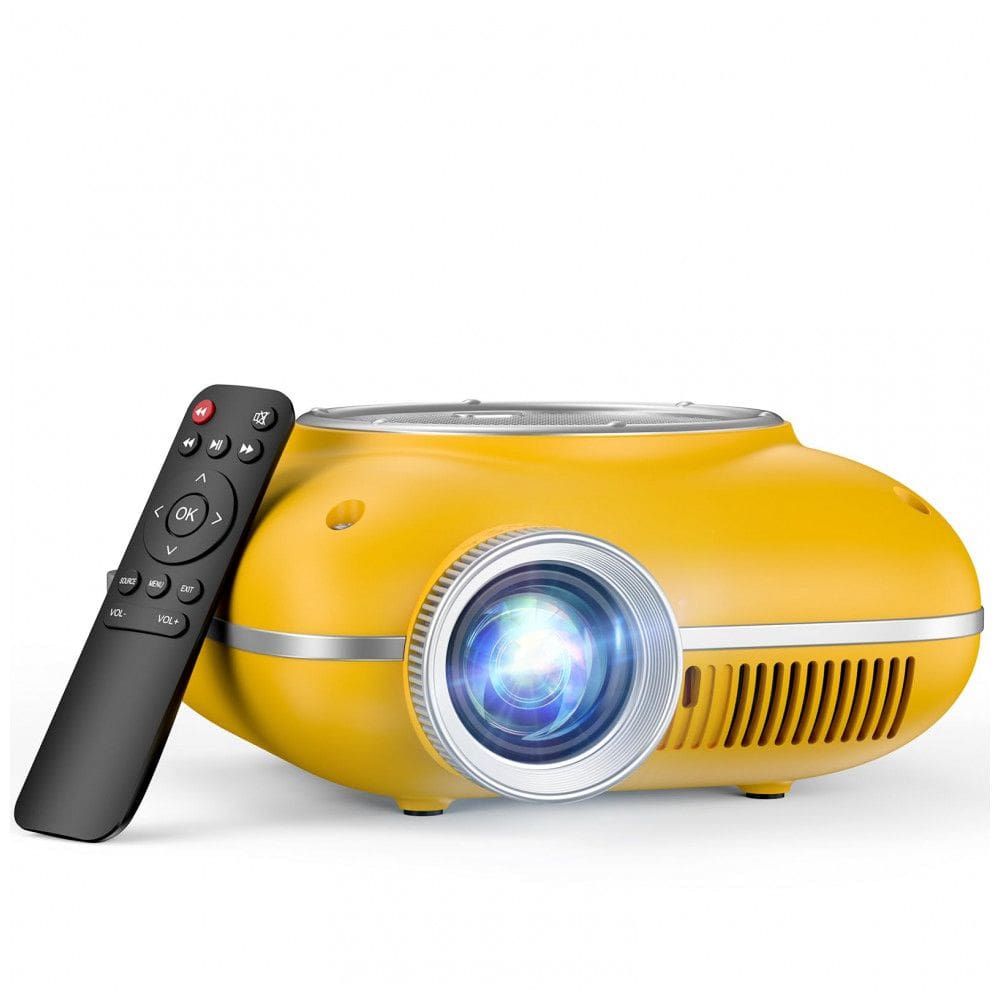 Mini Projetor HOMPOW Amarelo Bluetooth 1080P Portátil 720P Nativo