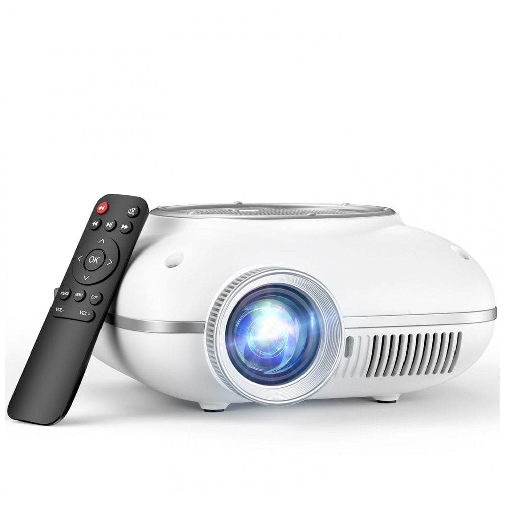 Mini Projetor HOMPOW Branco Bluetooth 1080P Portátil 720P Nativo