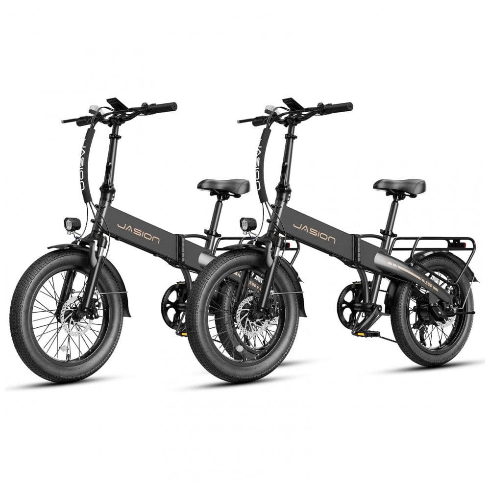Bicicleta elétrica dobrável Jasion EB6 aro 20 alumínio pneu grosso 1000W pico bateria 48V 375Wh kit com 2 unidades 48V 110V