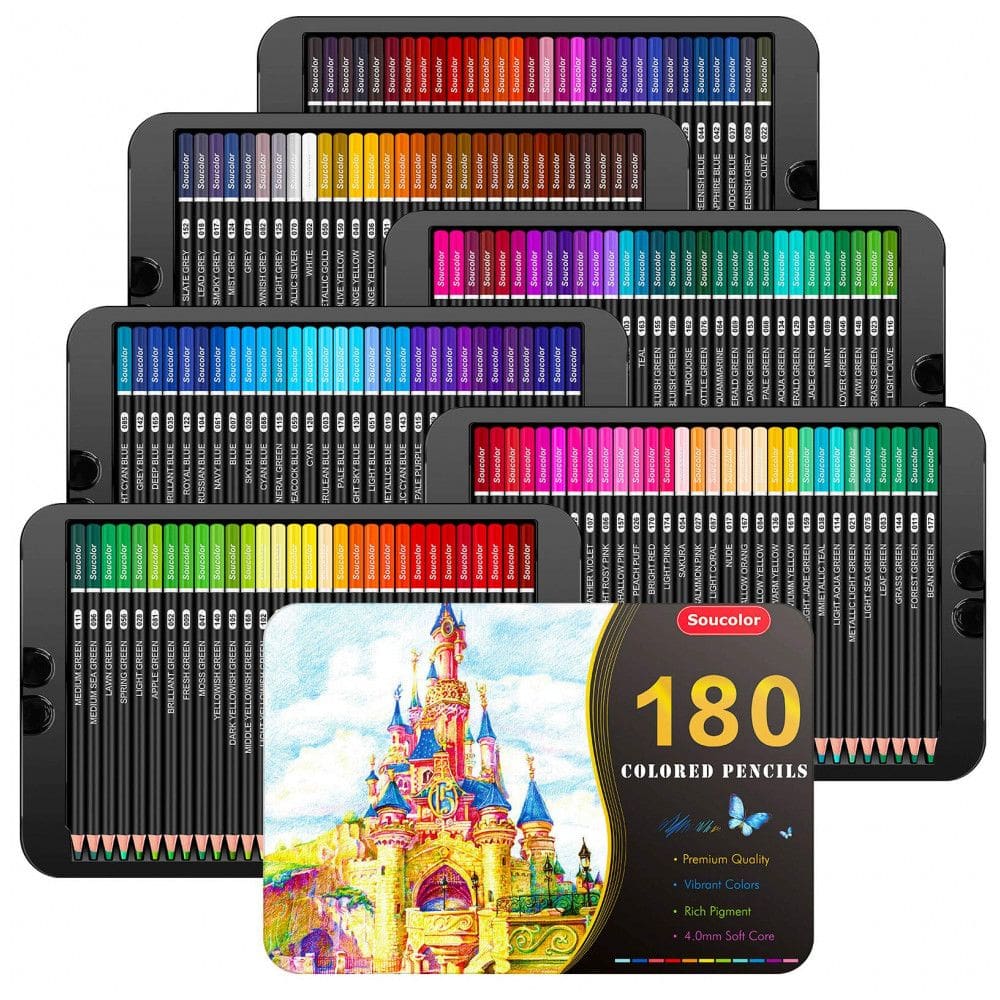 Kit Lápis de Cor Profissional com Estojo 180 peças, Soucolor