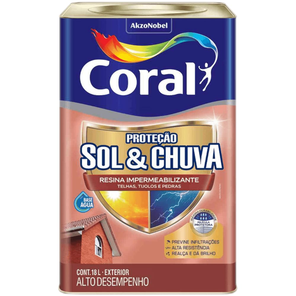 Resina Impermeabilizante de Proteção Contra Sol e Chuva Grafite 18 Litros - CORAL