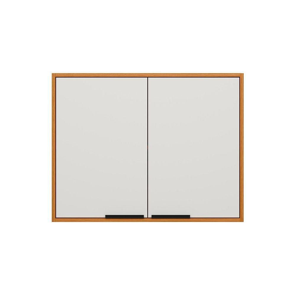 Armário Aéreo Ravena 80CM 2 Portas MDF Off White para Cozinha Compacta