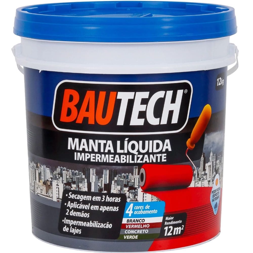 Manta Líquida Impermeabilizante Cinza para Concreto 12 Kilos - 43 - BAUTECH