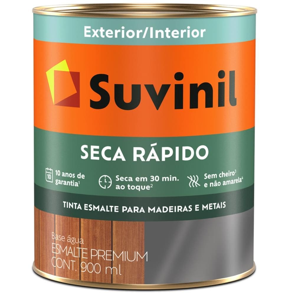 Tinta Esmalte Sintético Acetinado Seca Rápido 900ml Branco - 53703933 - SUVINIL