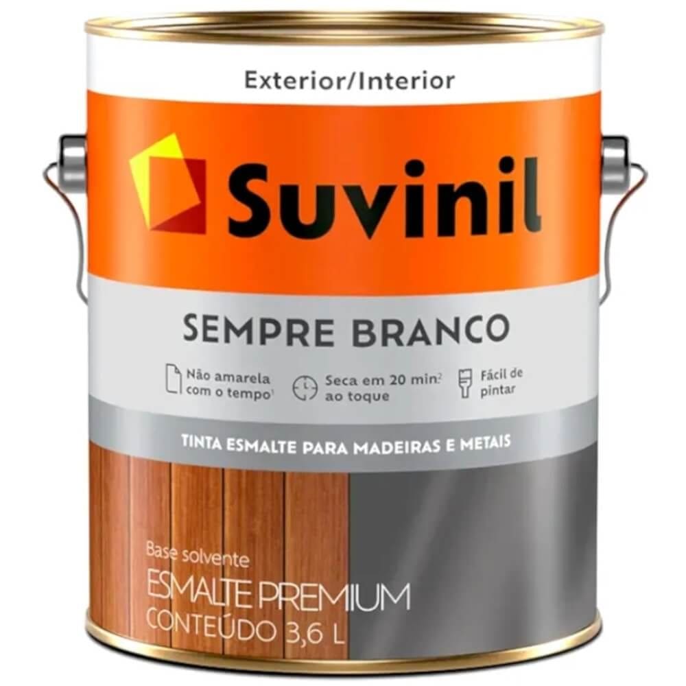 Tinta Esmalte Acetinado Sempre Branco 3.6 Litros - 50579135 - SUVINIL