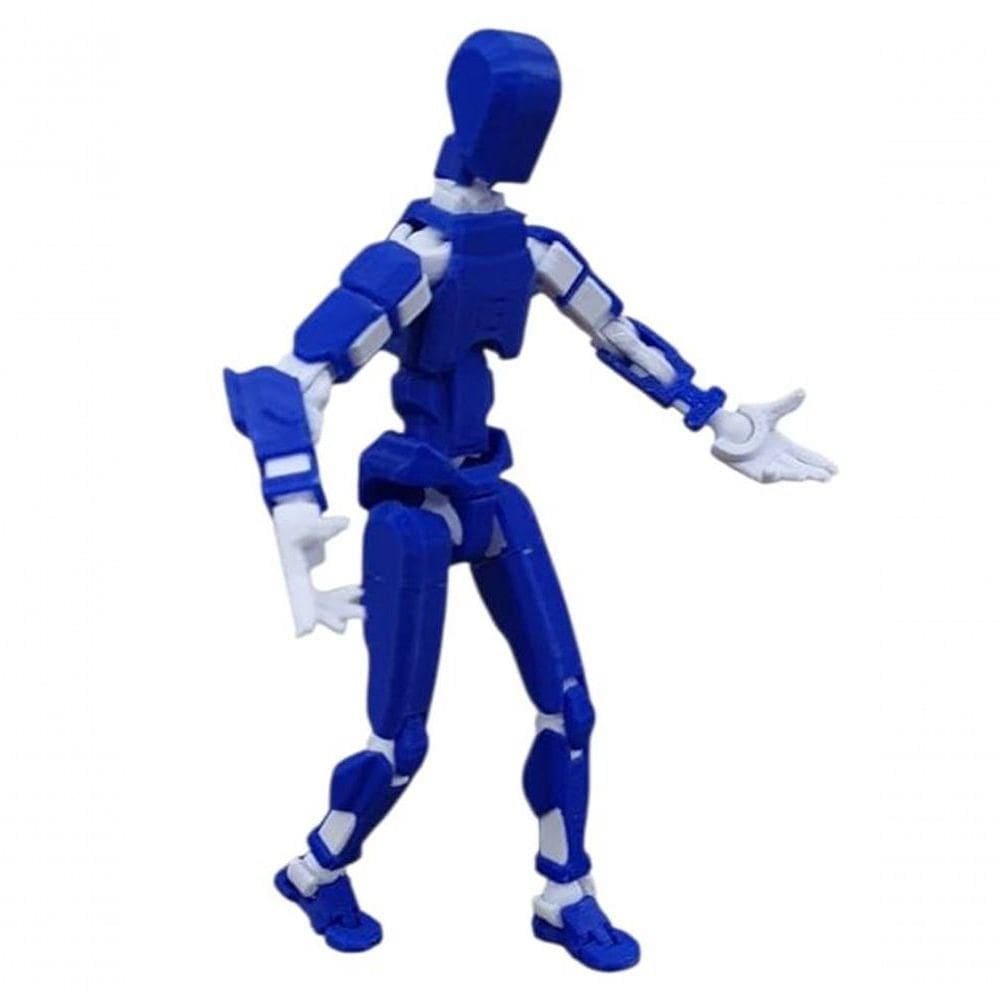 Kit 02 Boneco Desmontado Dummy 14 Cm Articulado 3d Azul/branco