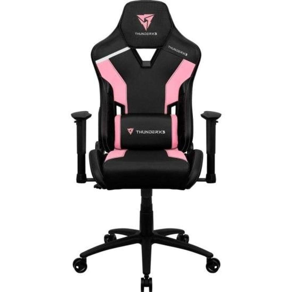 Cadeira Gamer Thunderx3 TC3 Sakura Black Rosa com AIR Tech e Espuma de Alta Densidade Rosa