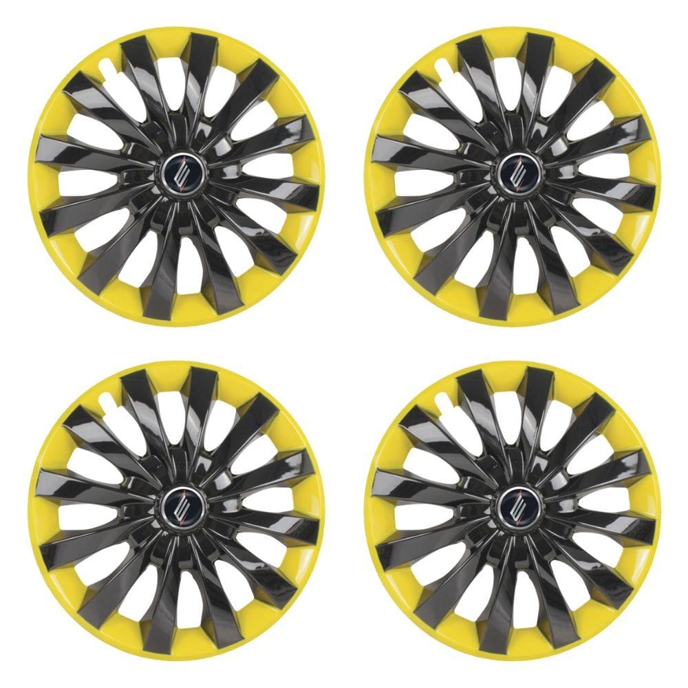 Jogo 4 Calotas Esportiva Universal Flap Black Yellow Aro 13