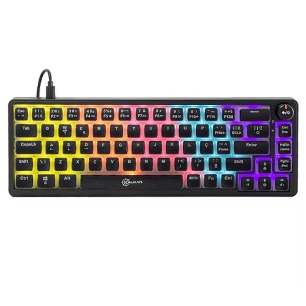 Teclado Mecânico Drakar Rainbow 65% Switch Brown Cor Preto