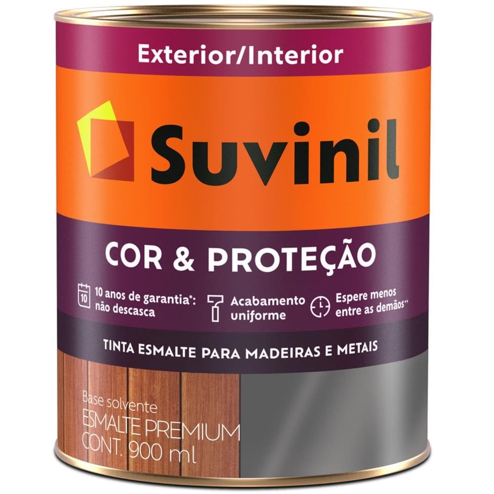 Tinta Esmalte Sintético Cor e Proteção Brilhante Para Madeira e Metal 900ml Azul França - 53382751 - SUVINIL