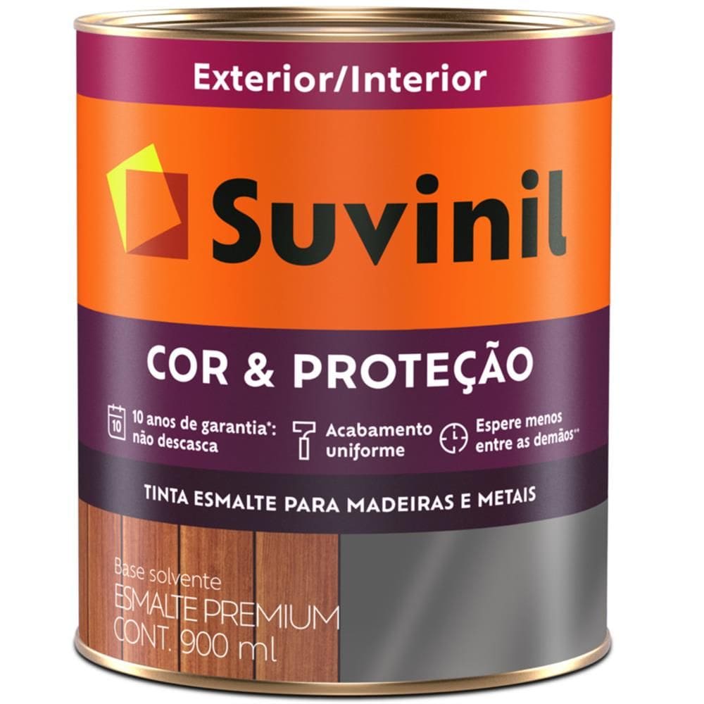 Tinta Esmalte Sintético Cor e Proteção Brilhante para Madeira e Metal 900ml Colorado - 53378988 - SUVINIL