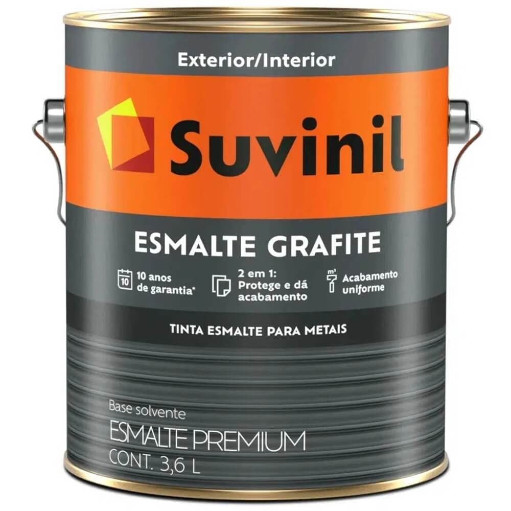 Tinta Esmalte Sintético Fosca para Metais 3,6 Litros Grafite Escuro - 53404110 - SUVINIL