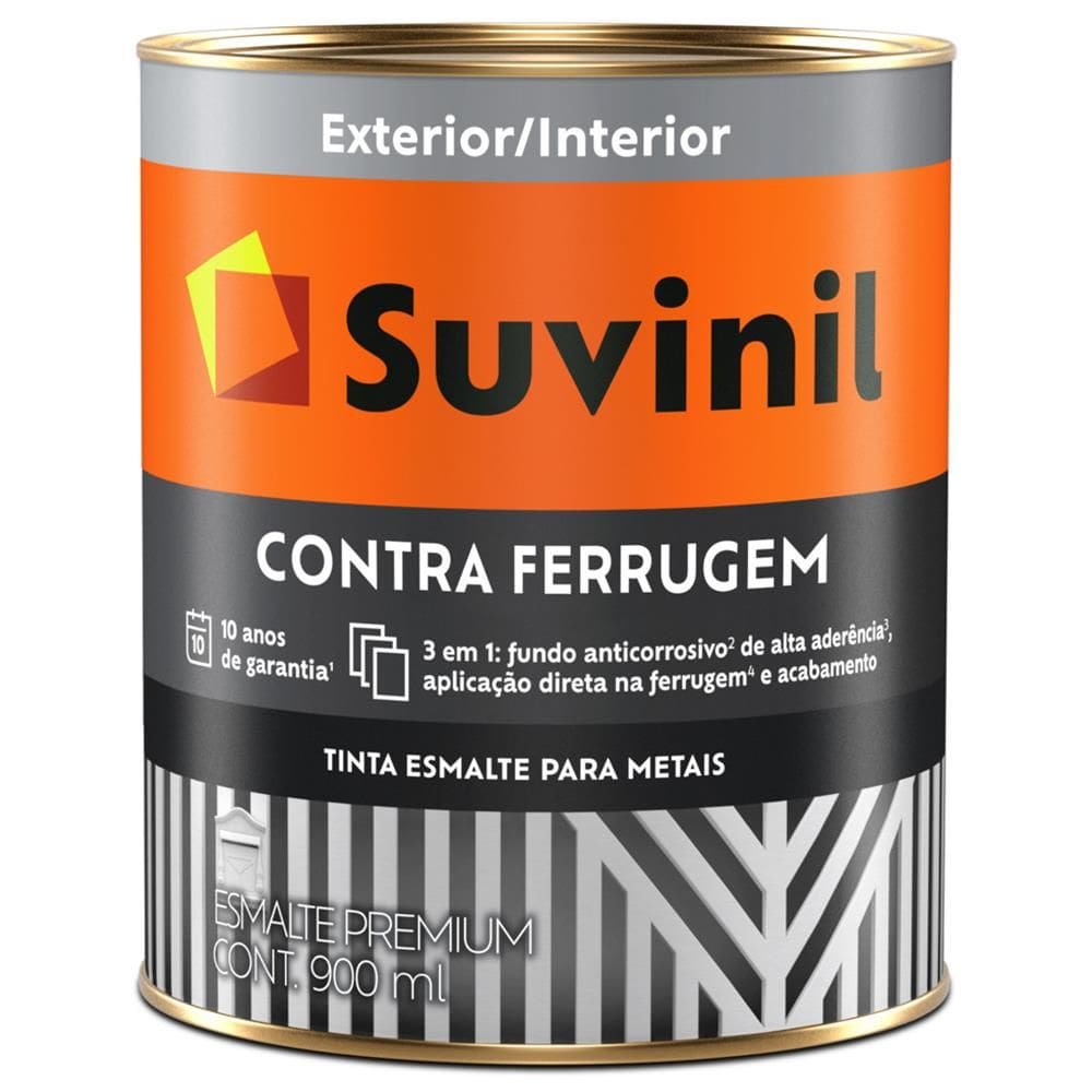 Tinta Esmalte Brilhante Contra Ferrugem 900ml Preto - 50581398 - SUVINIL