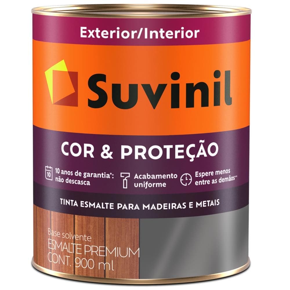 Tinta Esmalte Sintético Cor e Proteção Brilhante para Madeira e Metal 900ml Vinho Chassis - 53383069 - SUVINIL