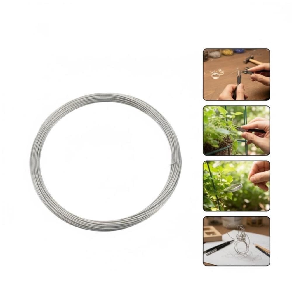 Rolo Arame Galvanizado N.22 Fio Cerca Liso Fino 1kg 325m Zincado Bijuteria Artesanato Casa Flexivel