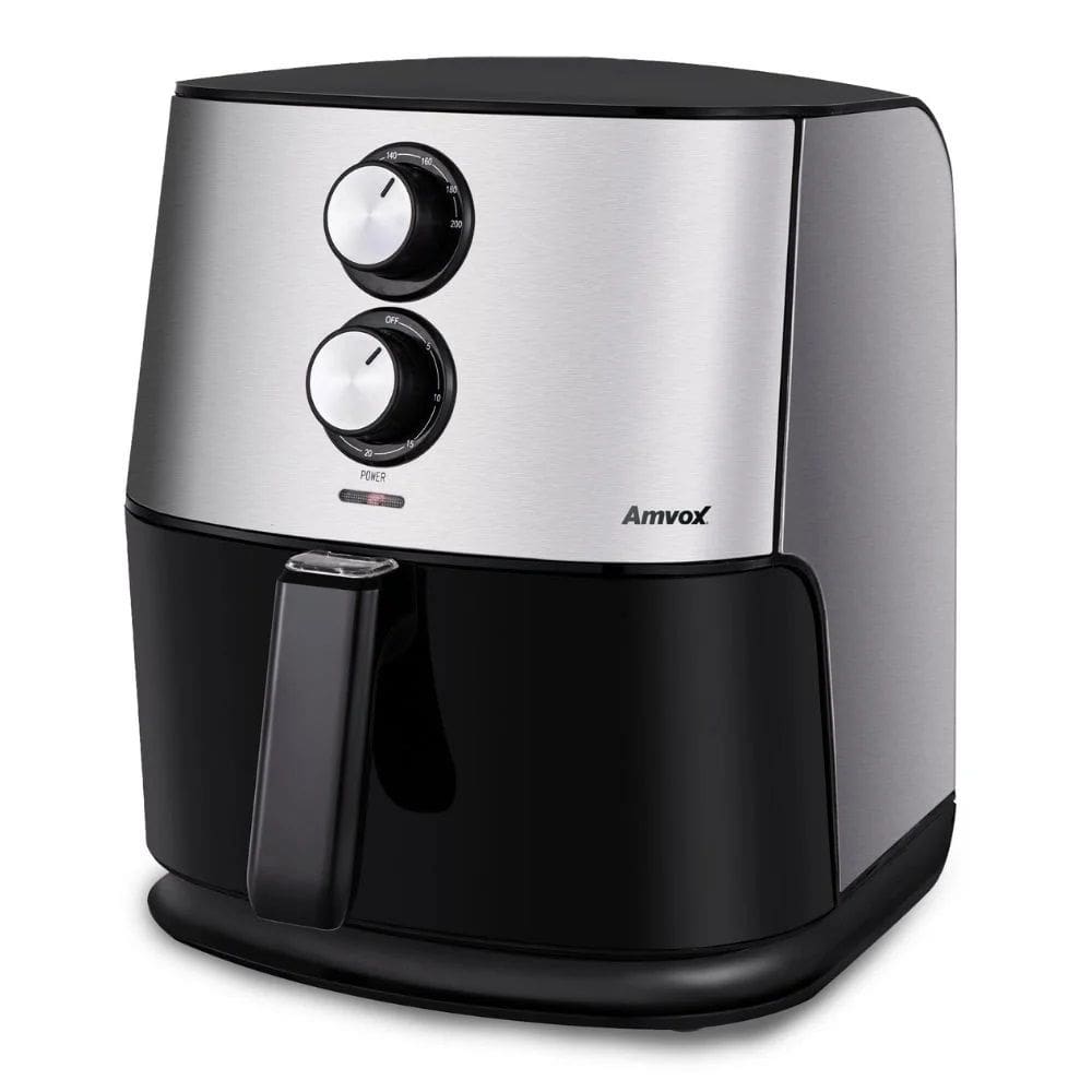 Air Fryer Fritadeira 6,5 L Amvox ARF 1565 1500W Inox Fritadeira Sem Óleo Tamanho Família 110V